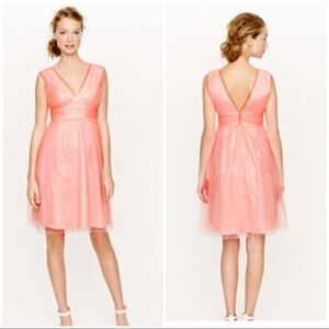 NWT J. Crew Lynette Tulle Dress 2 prom bridal party neon coral pink